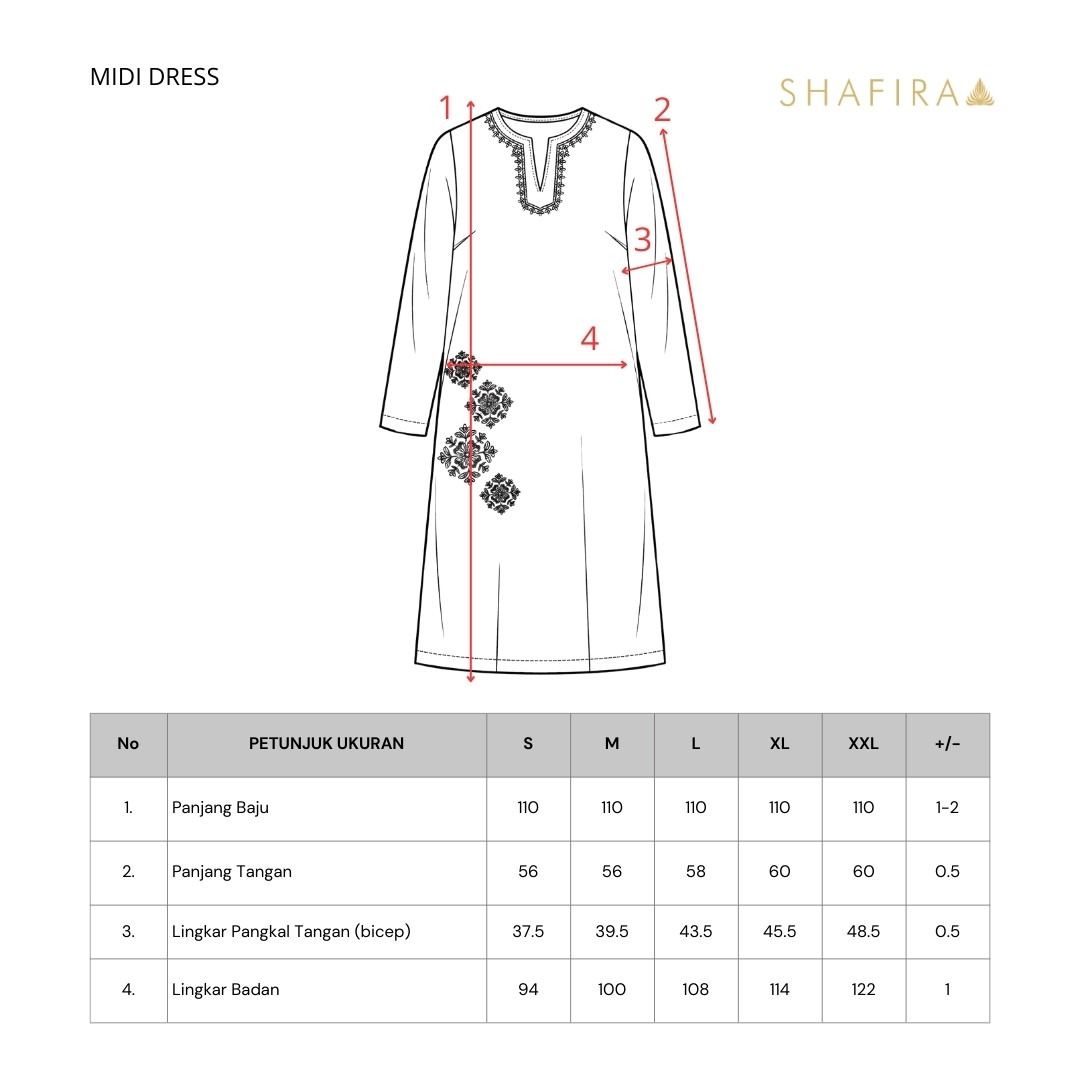 Shafira Maverly Midi Dress Long Tunik Wanita Bahan Papper Silk