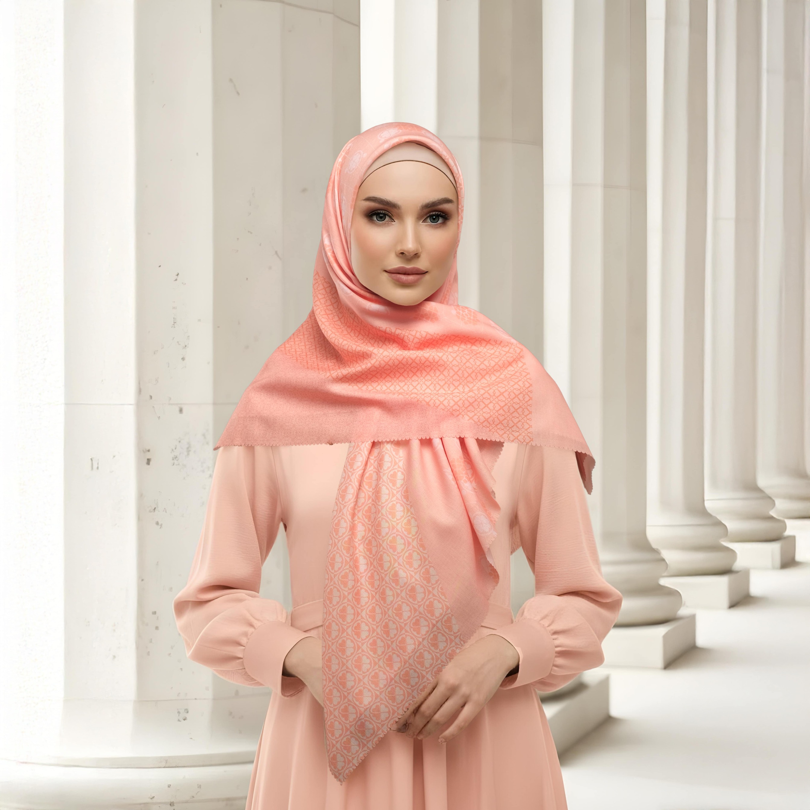 Shafira - Noreen Printed Scarf - Hijab Segi Empat Motif - Voal - Hard Box Packaging