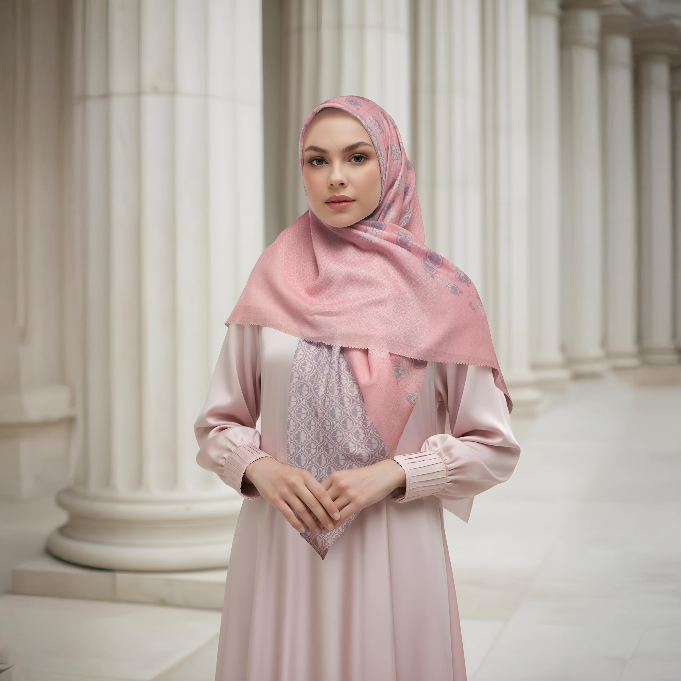Shafira - Noreen Printed Scarf - Hijab Segi Empat Motif - Voal - Hard Box Packaging