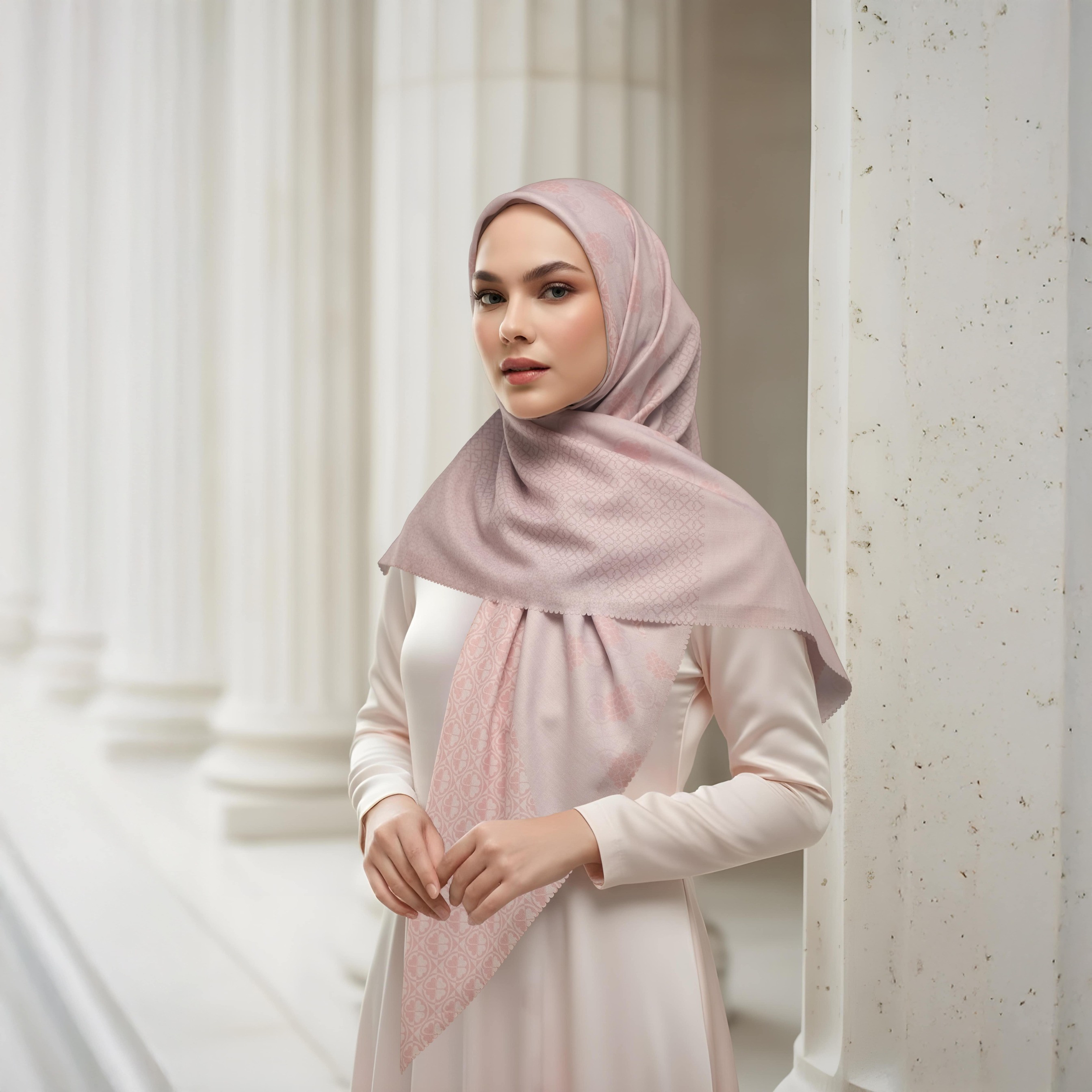 Shafira - Noreen Printed Scarf - Hijab Segi Empat Motif - Voal - Hard Box Packaging