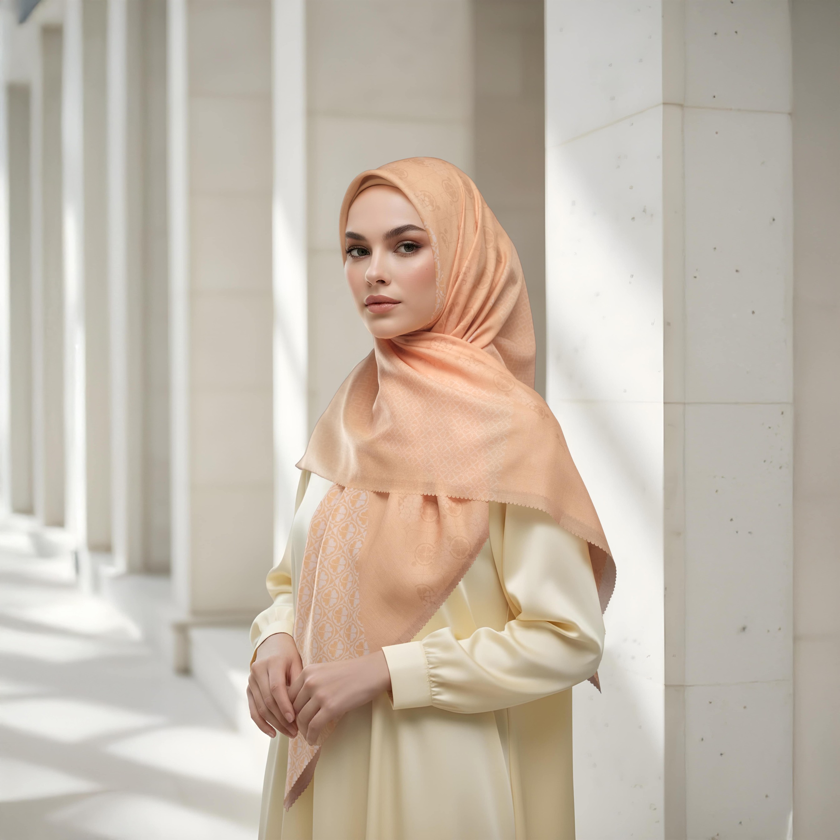 Shafira - Noreen Printed Scarf - Hijab Segi Empat Motif - Voal - Hard Box Packaging