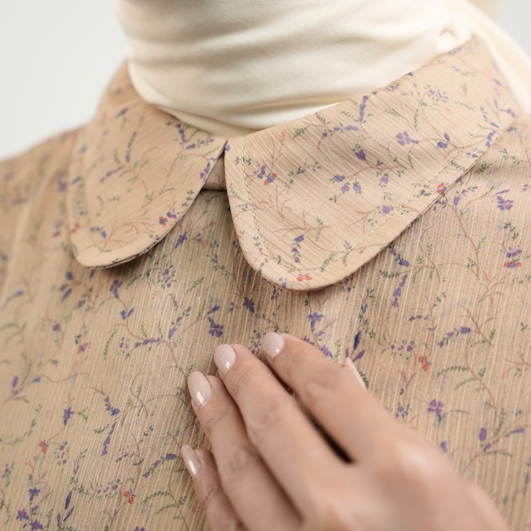 Shafira Nevira Blouse | Tunik Atasan Wanita | Bahan Chiffon Crush Printed