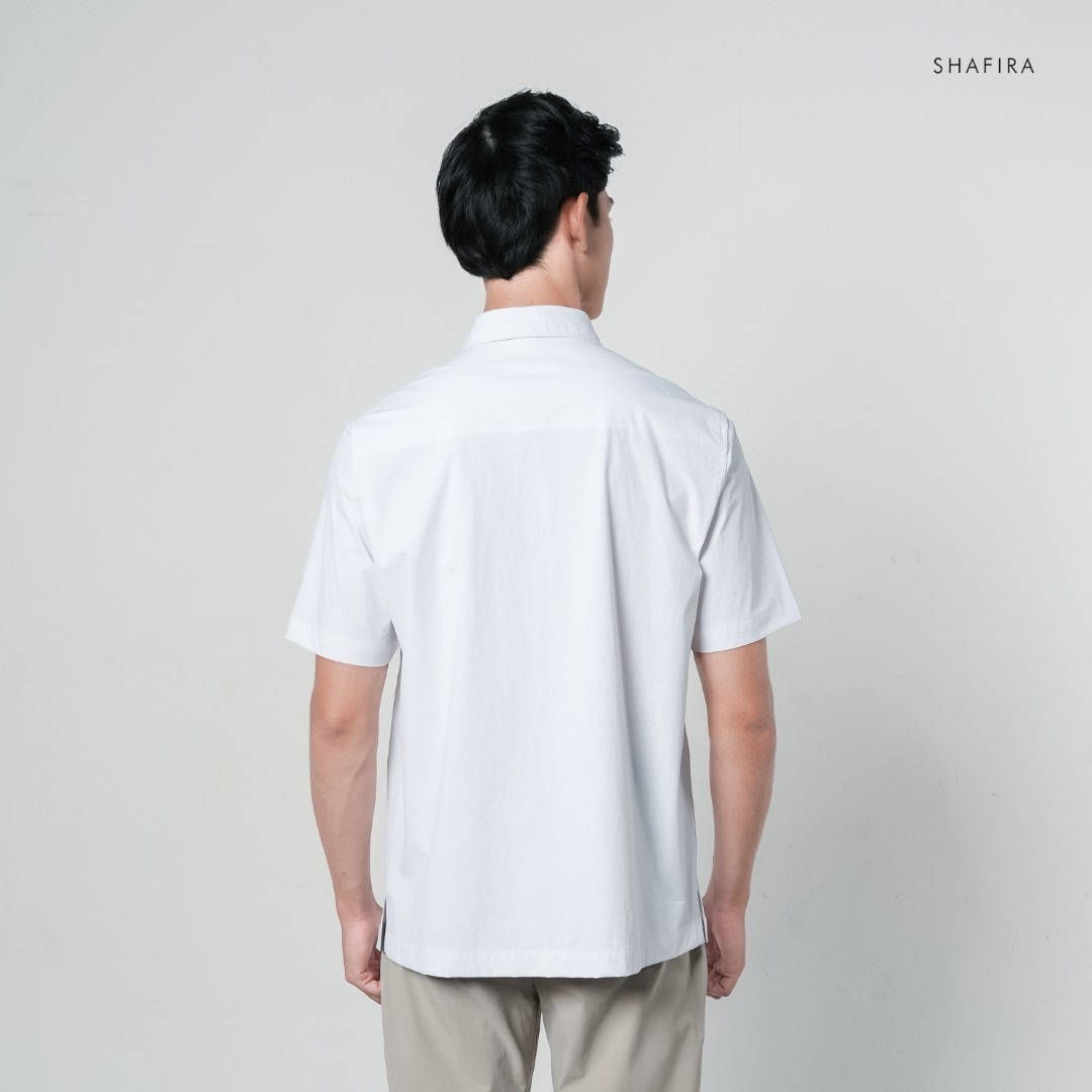 Shafira - Therio Menswear - Nylon Stretch Short Sleeve Shirt - Bahan Nylon 4 Way Stretch