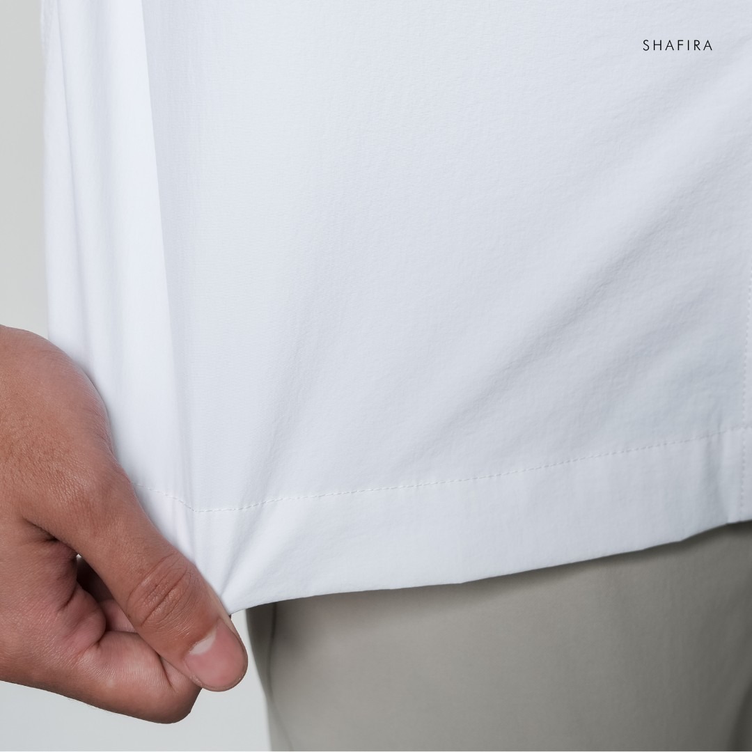 Shafira - Therio Menswear - Nylon Stretch Short Sleeve Shirt - Bahan Nylon 4 Way Stretch