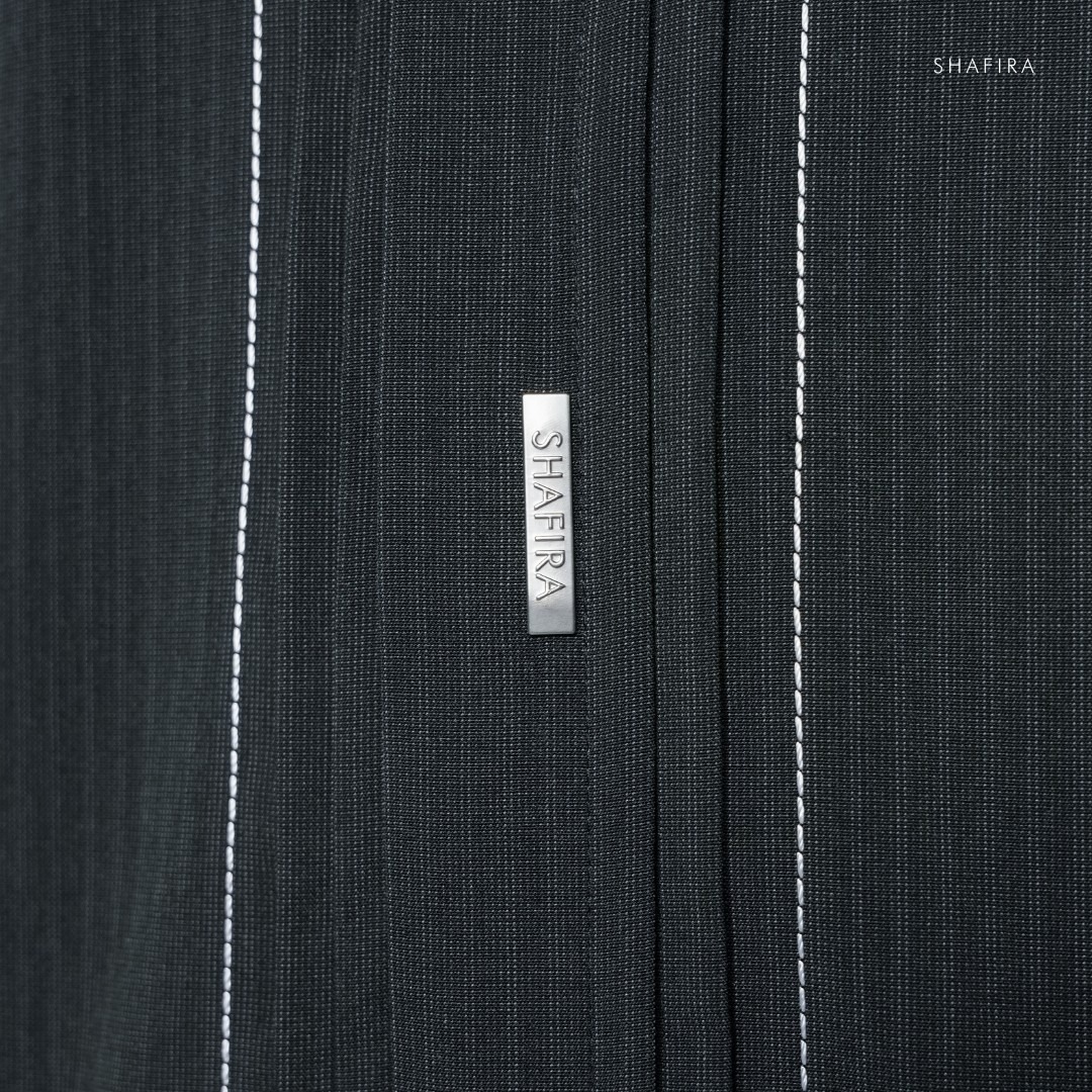 Shafira - Altura Menswear - Poly Textured Long Sleeve Shirt with Opnaisel - Bahan Semi Wool
