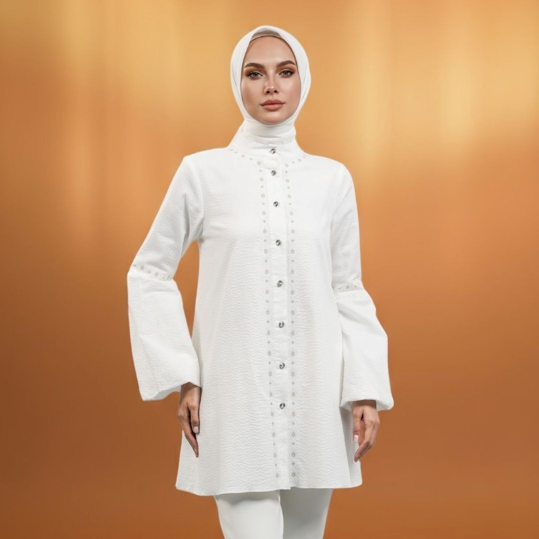Shafira Sacra Blouse | Tunik Atasan Wanita | Bahan Cotton Crinkle