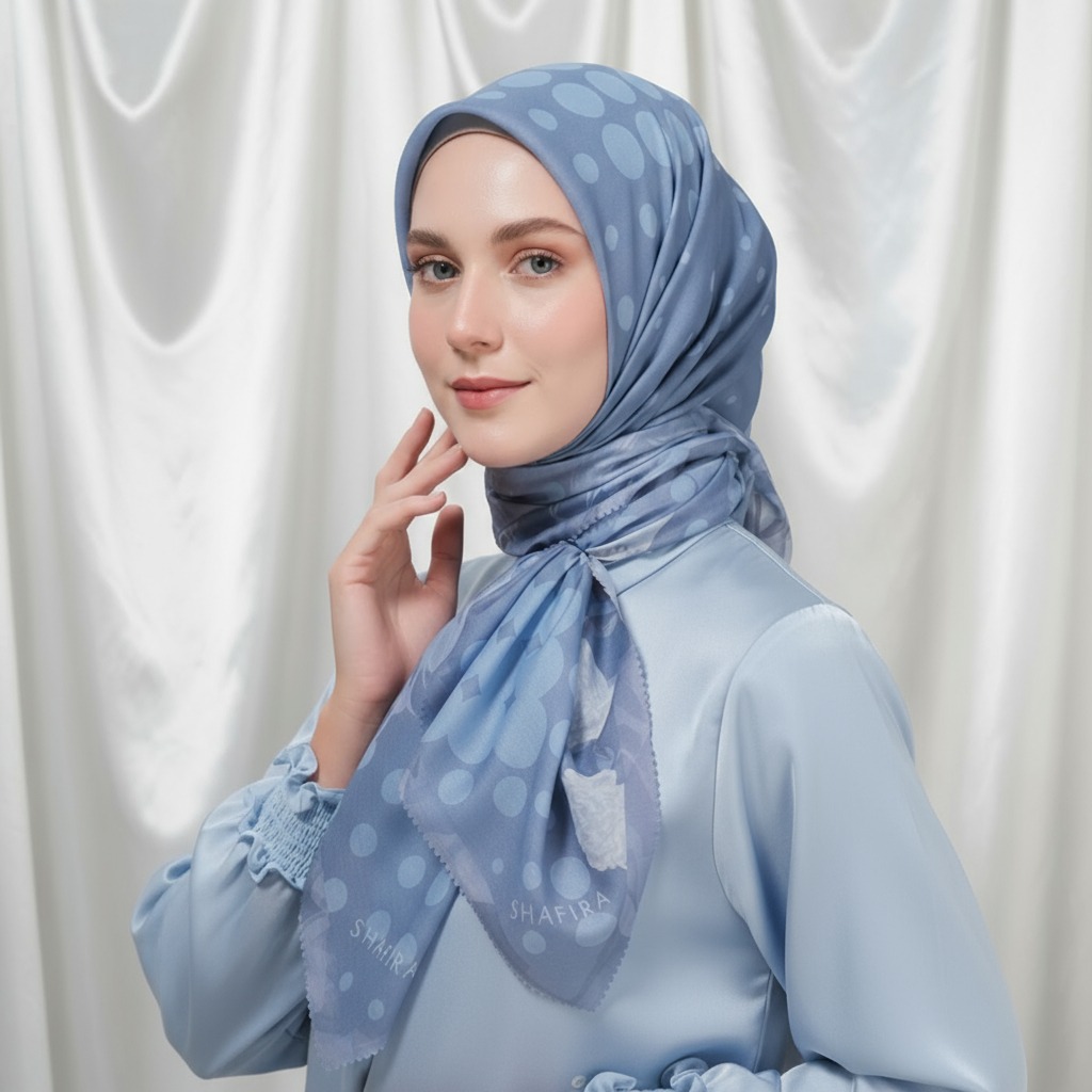 Shafira - Laura Printed Scarf - Hijab Segi Empat Motif - Hard Box Packaging