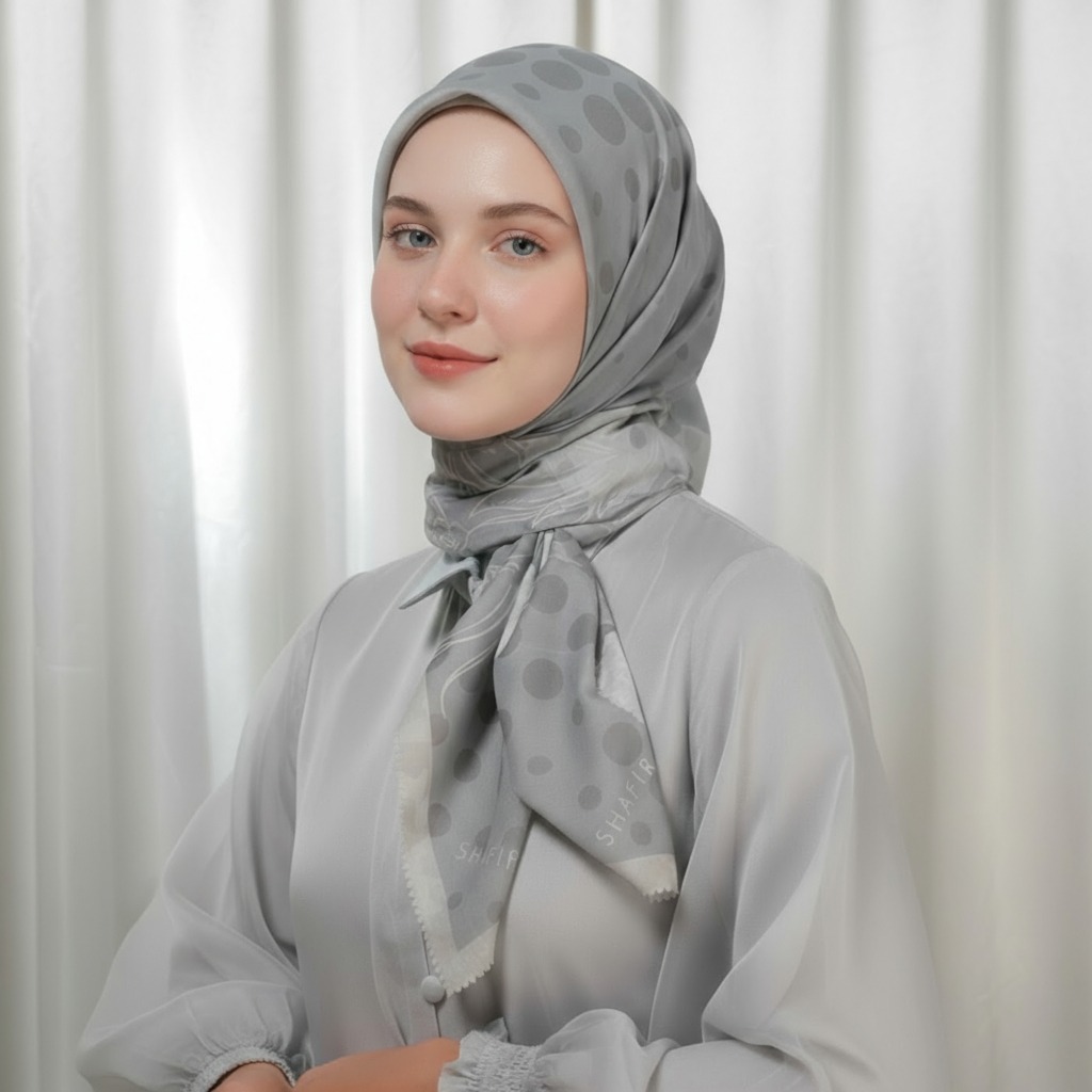 Shafira - Laura Printed Scarf - Hijab Segi Empat Motif - Hard Box Packaging
