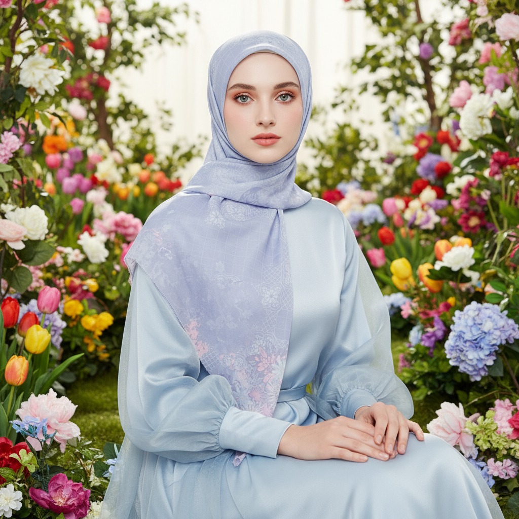 Shafira - Percy Printed Scarf - Hijab Segi Empat Motif - Voal - Hard Box Packaging
