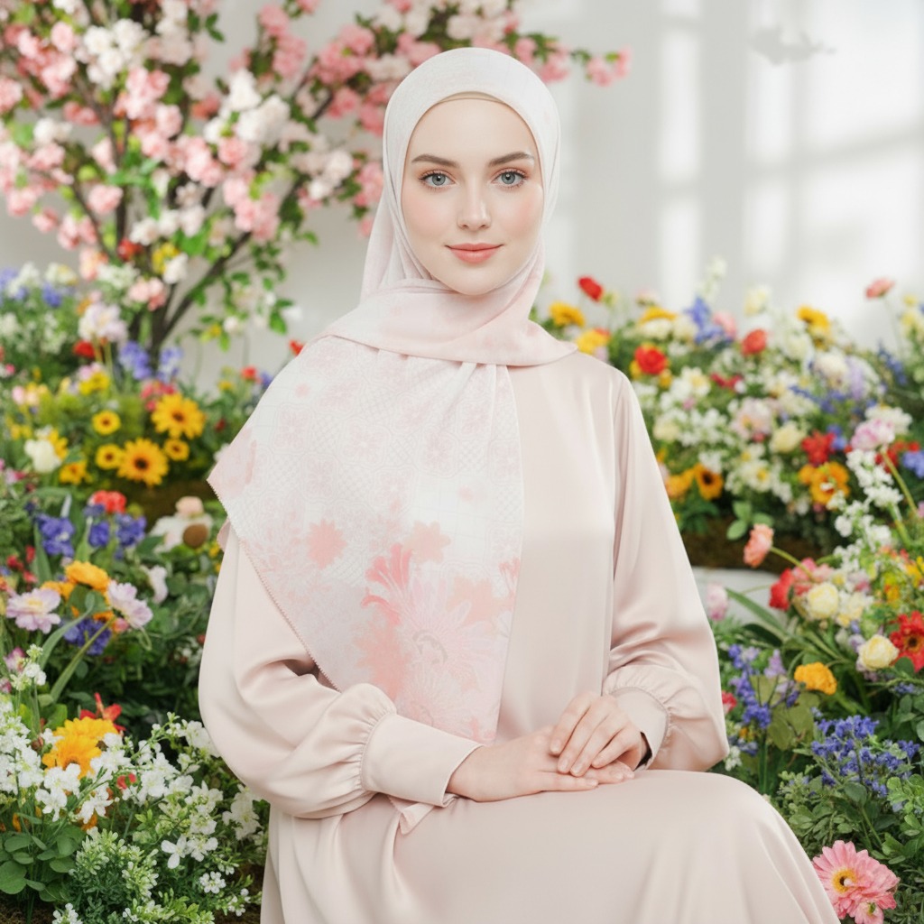 Shafira - Percy Printed Scarf - Hijab Segi Empat Motif - Voal - Hard Box Packaging