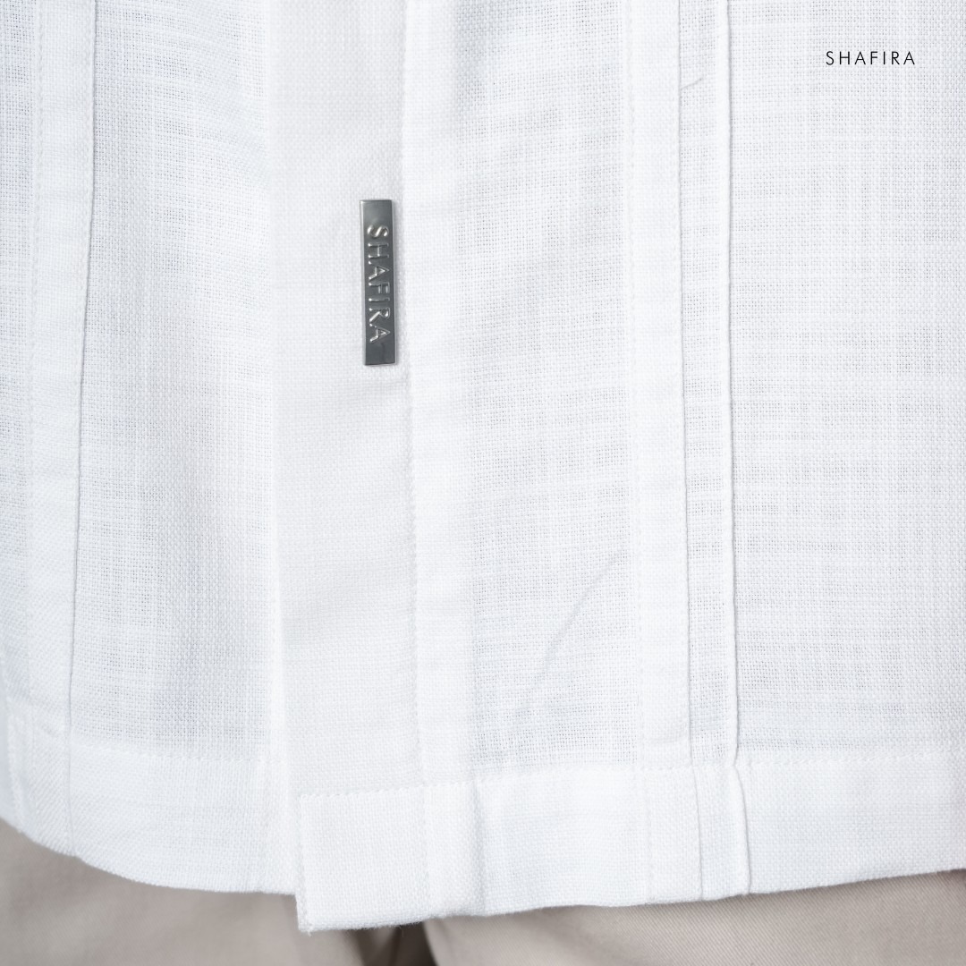 Shafira | Thavi Menswear | Linen With Binding Short Sleeve Shirt Pria Premium | Bahan Linen Dyed