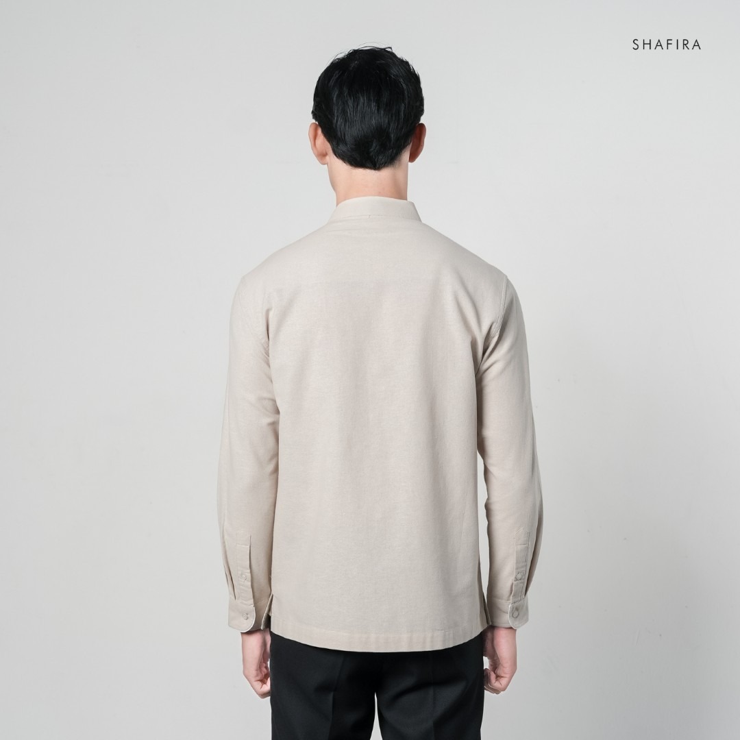 Shafira - Velric Menswear - Linen Koko With Embroidery Long Sleeve Shirt - Bahan Cotton Linen