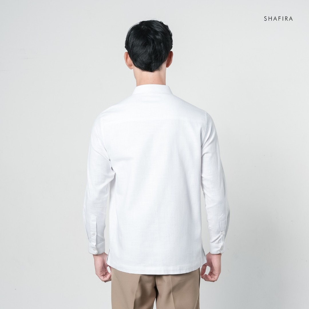 Shafira - Velric Menswear - Linen Koko With Embroidery Long Sleeve Shirt - Bahan Cotton Linen
