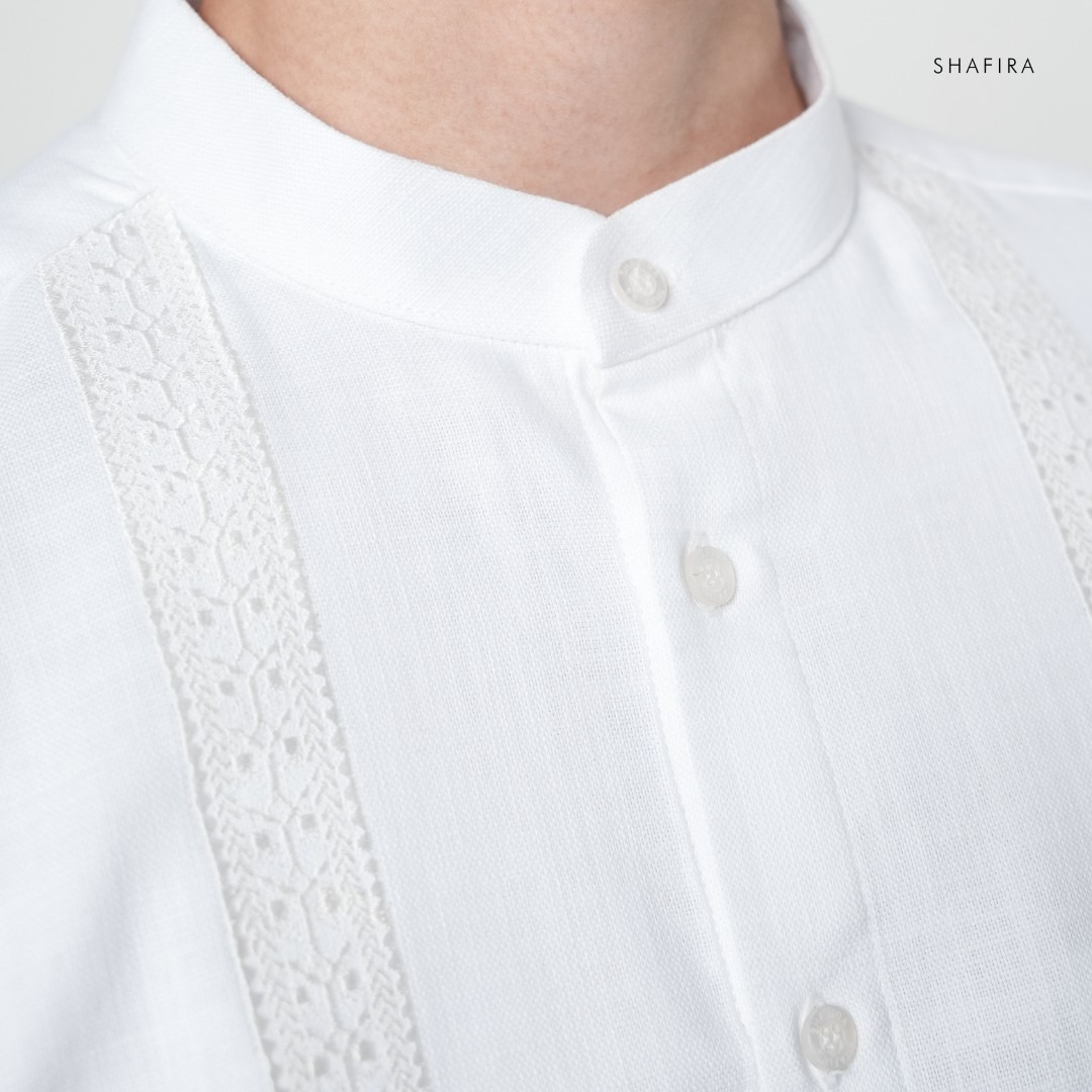 Shafira - Velric Menswear - Linen Koko With Embroidery Long Sleeve Shirt - Bahan Cotton Linen