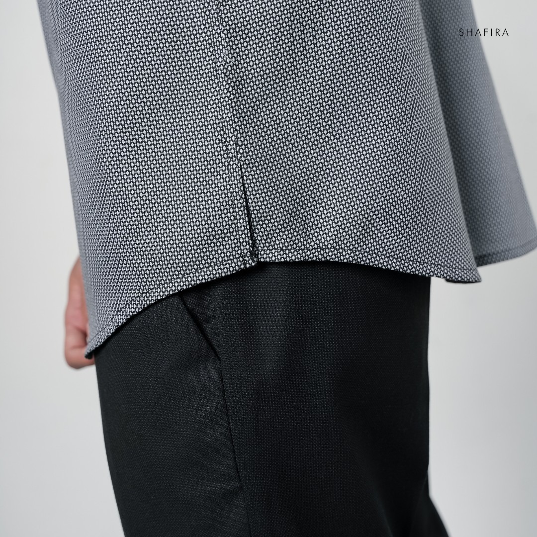 Shafira | Vireo Menswear | Dobby List Short Sleeve Shirt Pria Premium | Bahan Cotton Dobby Textured