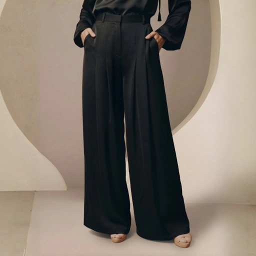 Shafira - Cherrie Pants - Wide Leg Pleated Pants - Celana Bawahan Muslim Wanita