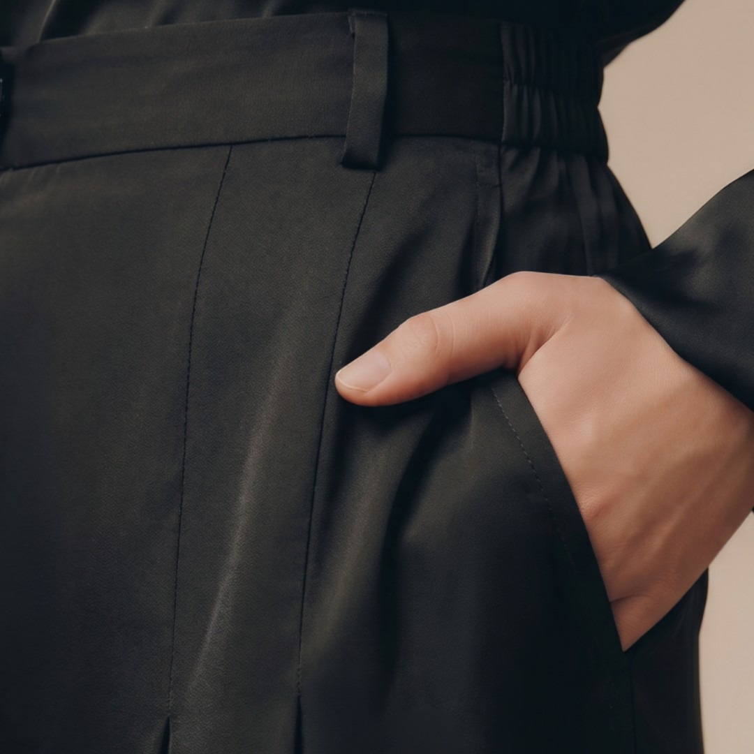 Shafira - Cherrie Pants - Wide Leg Pleated Pants - Celana Bawahan Muslim Wanita