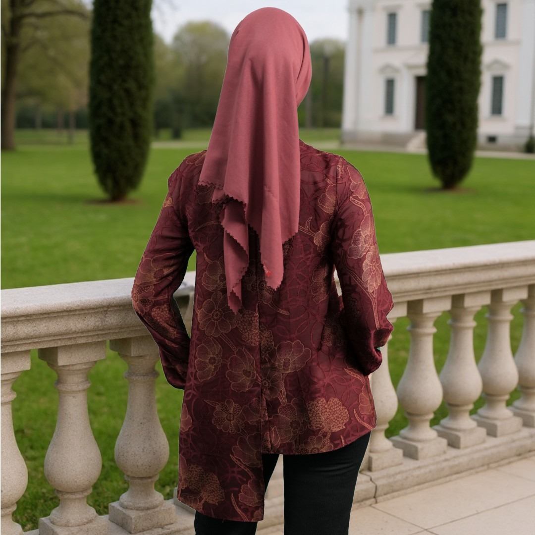 Shafira Zelyna Blouse | Tunik Atasan Wanita | Bahan Chiffon Burn Out