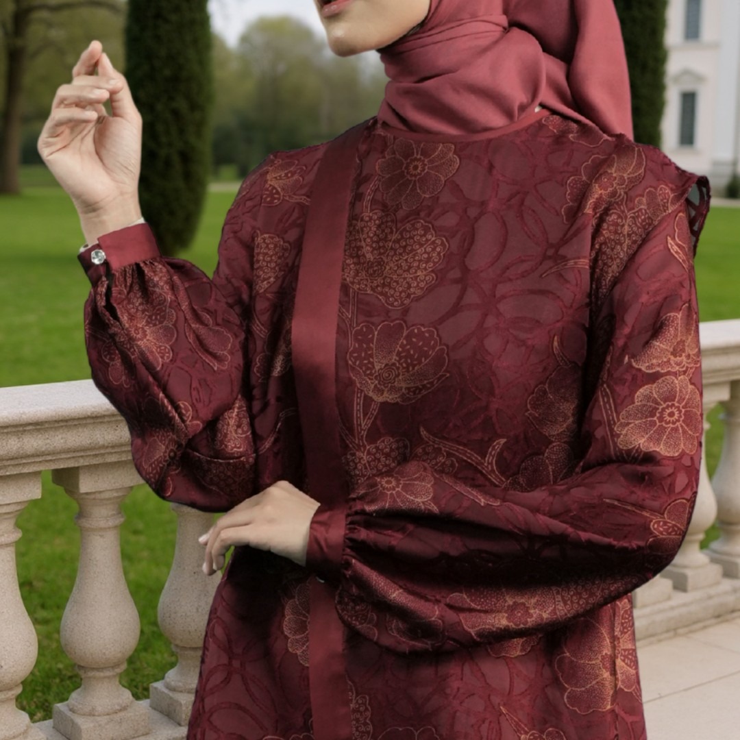 Shafira Zelyna Blouse | Tunik Atasan Wanita | Bahan Chiffon Burn Out
