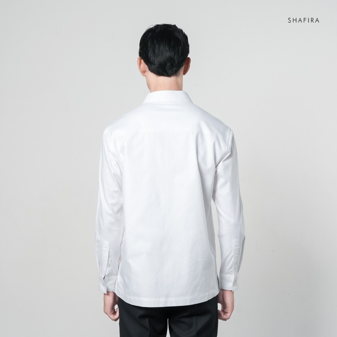 Shafira - Zoren Menswear - Regular Fit Dobby Long Sleeve Shirt Pria Premium - Bahan Dobby Stripe