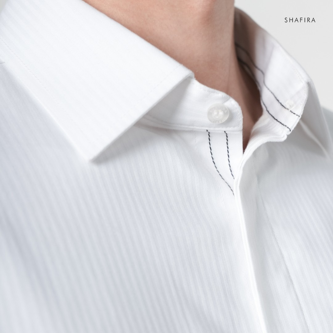 Shafira - Zoren Menswear - Regular Fit Dobby Long Sleeve Shirt Pria Premium - Bahan Dobby Stripe