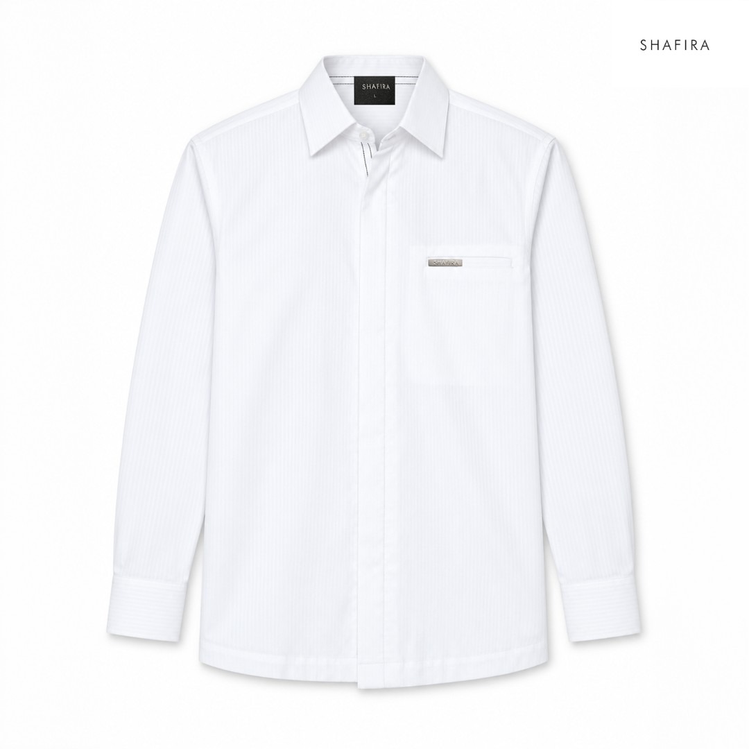 Shafira - Zoren Menswear - Regular Fit Dobby Long Sleeve Shirt Pria Premium - Bahan Dobby Stripe