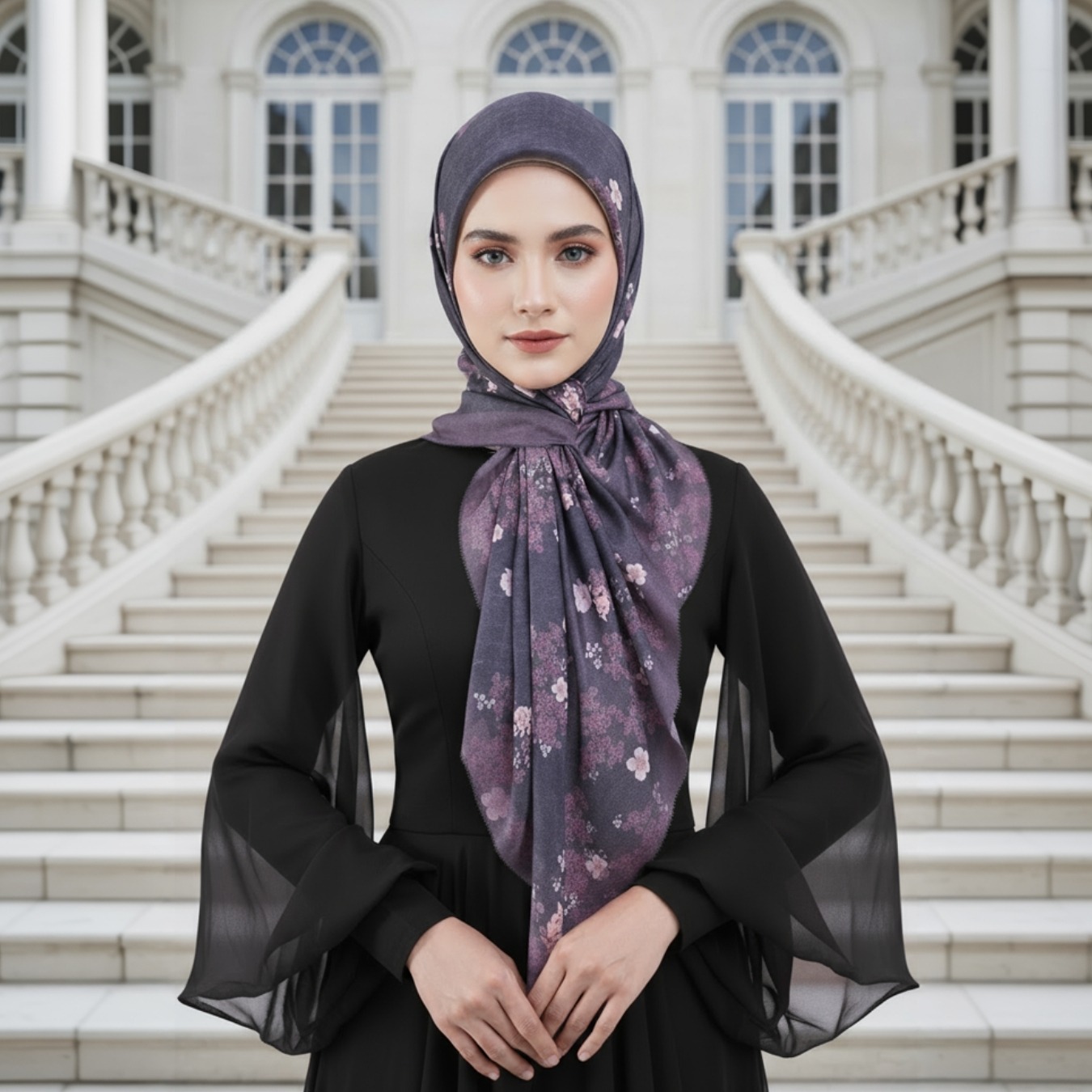 Shafira - Cassya Printed Scarf - Hijab Segi Empat Motif - Voal - Hard Box Packaging