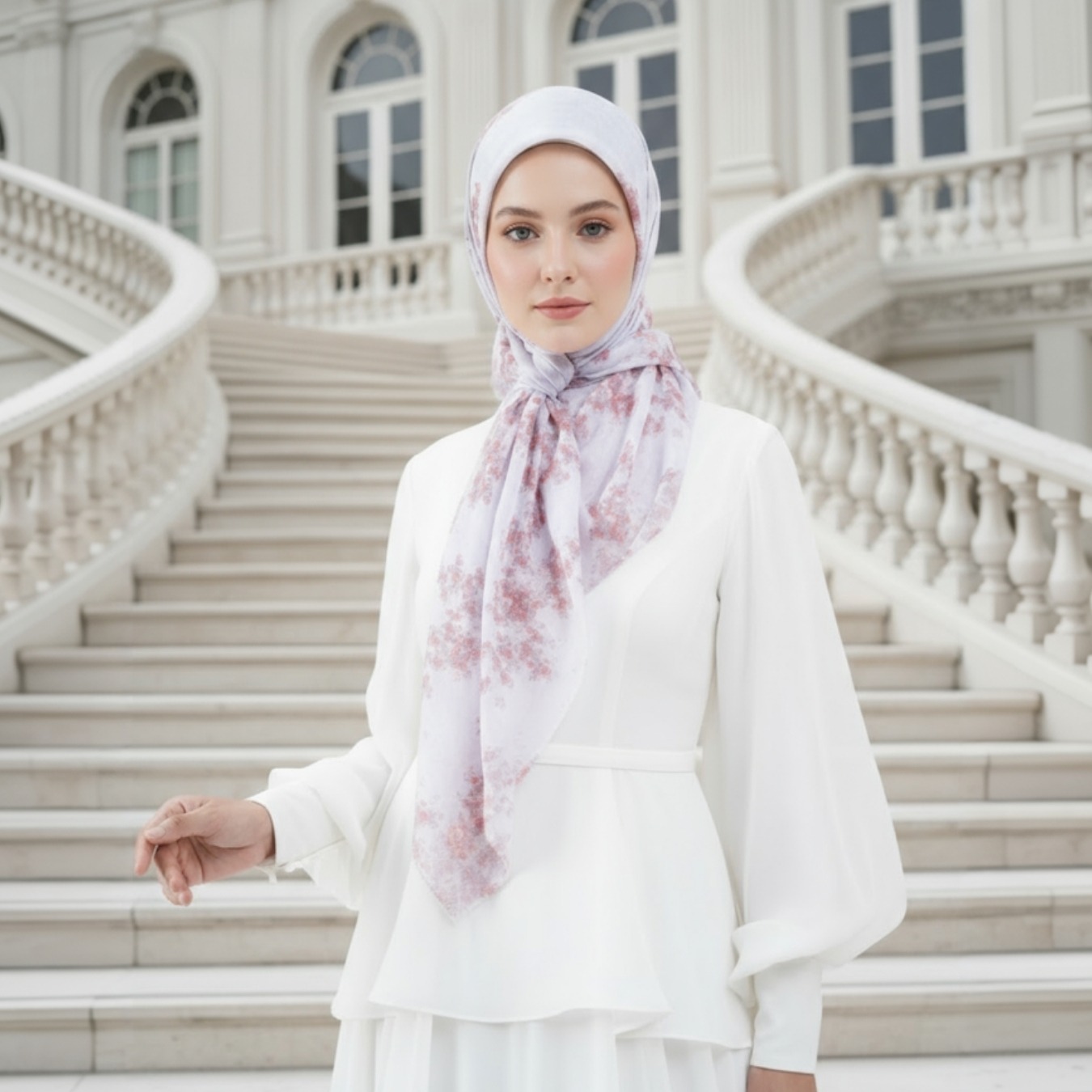 Shafira - Cassya Printed Scarf - Hijab Segi Empat Motif - Voal - Hard Box Packaging