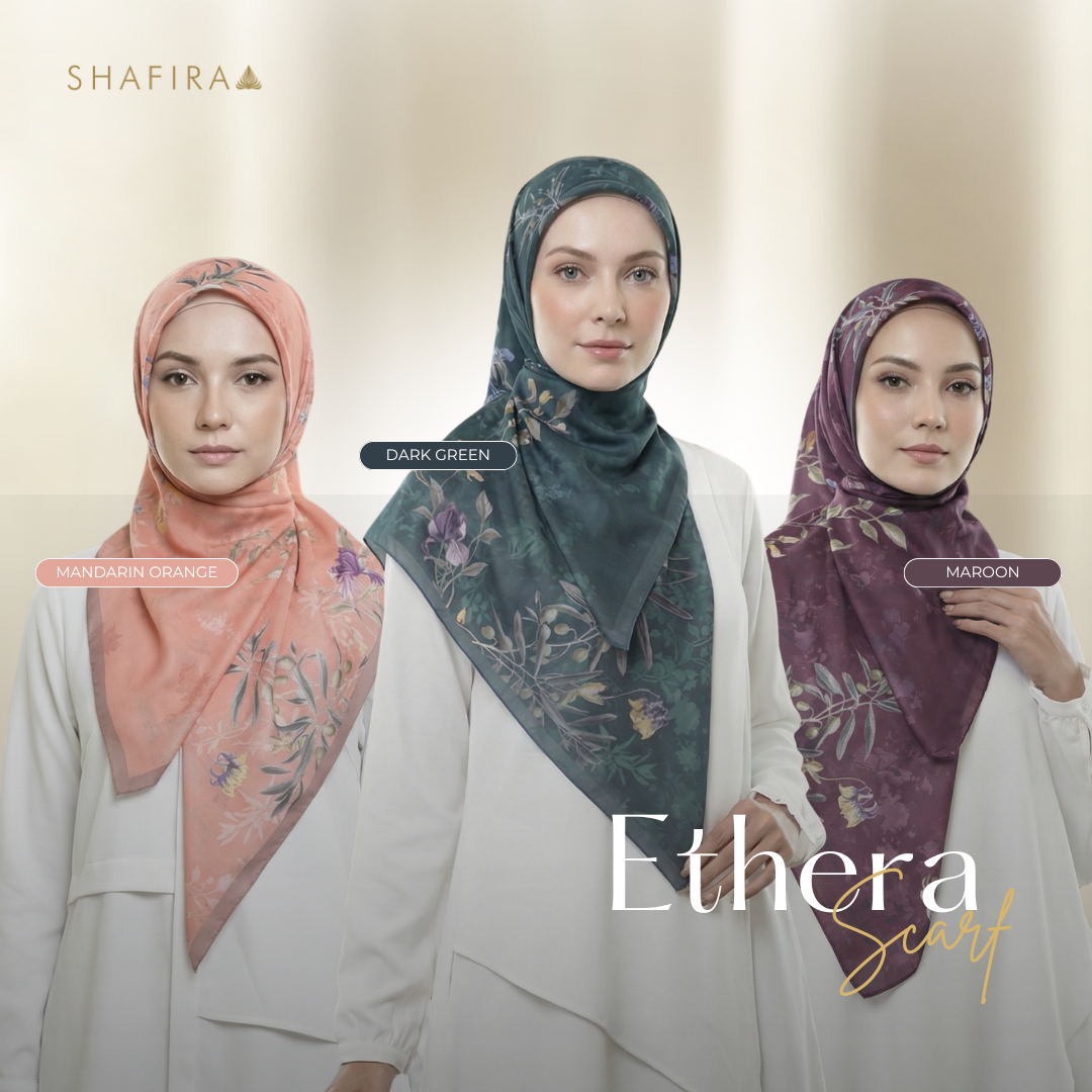 Shafira - Ethera Printed Scarf - Hijab Segi Empat Printed