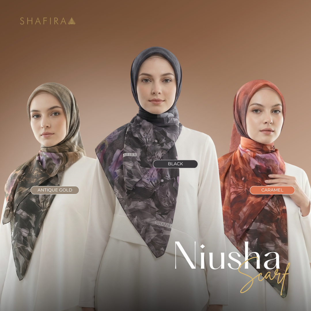 Shafira - Niusha Printed Scarf - Hijab Segi Empat Printed