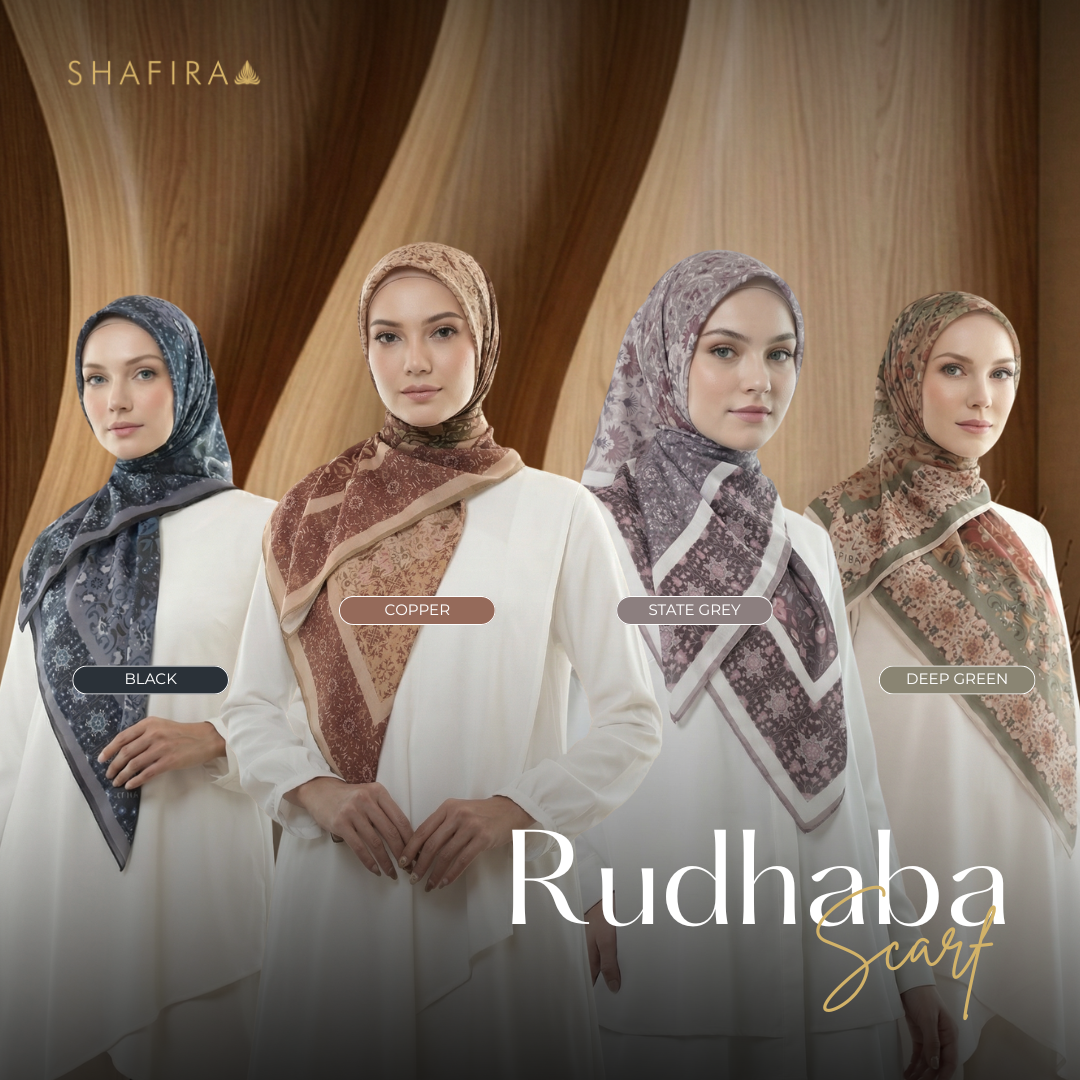 Shafira - Rudhaba Printed Scarf - Hijab Segi Empat Printed
