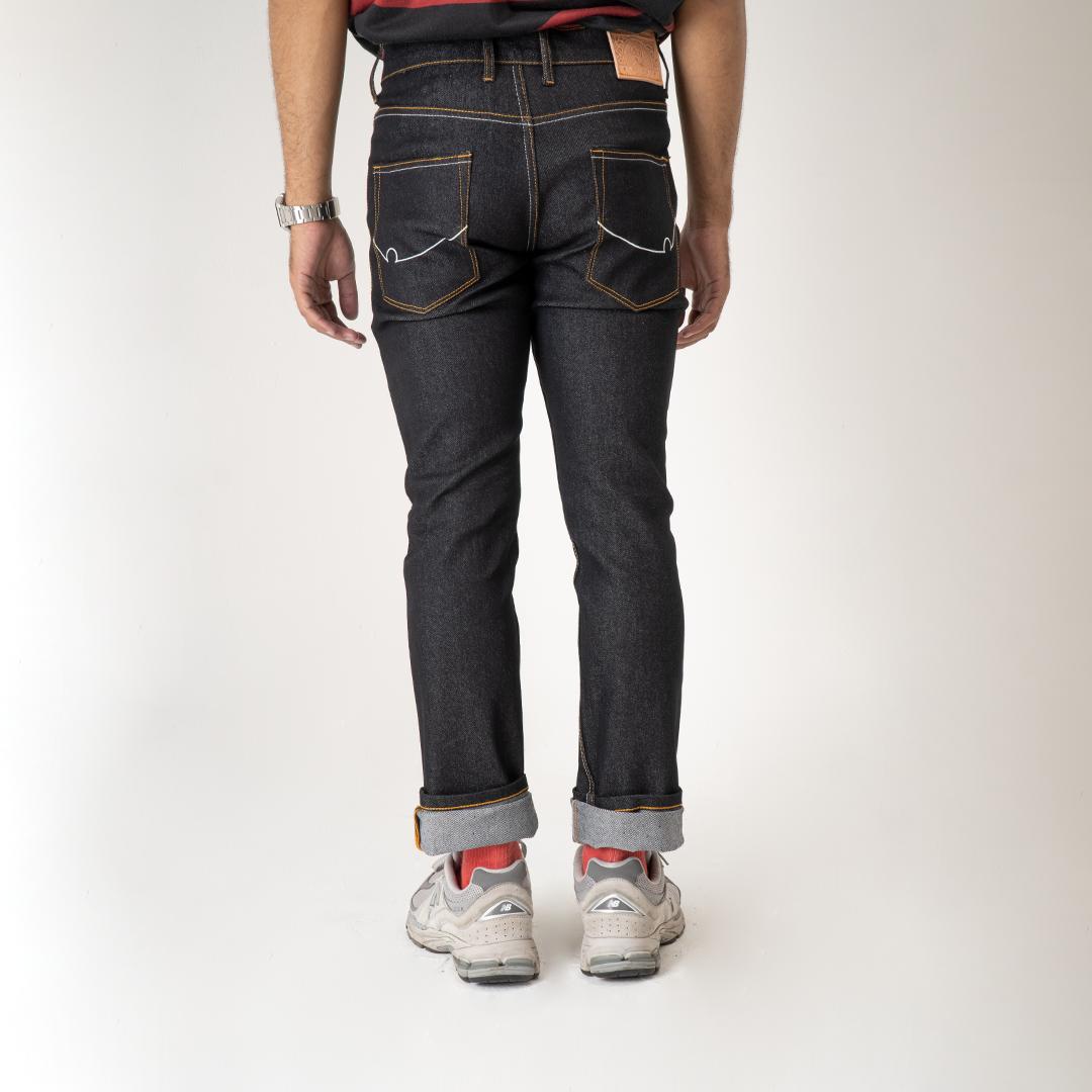 DISTINDENIM BLACK X BROWN DENIM 13OZ Celana Jeans Pria Panjang Hitam Slim Fit Stretch