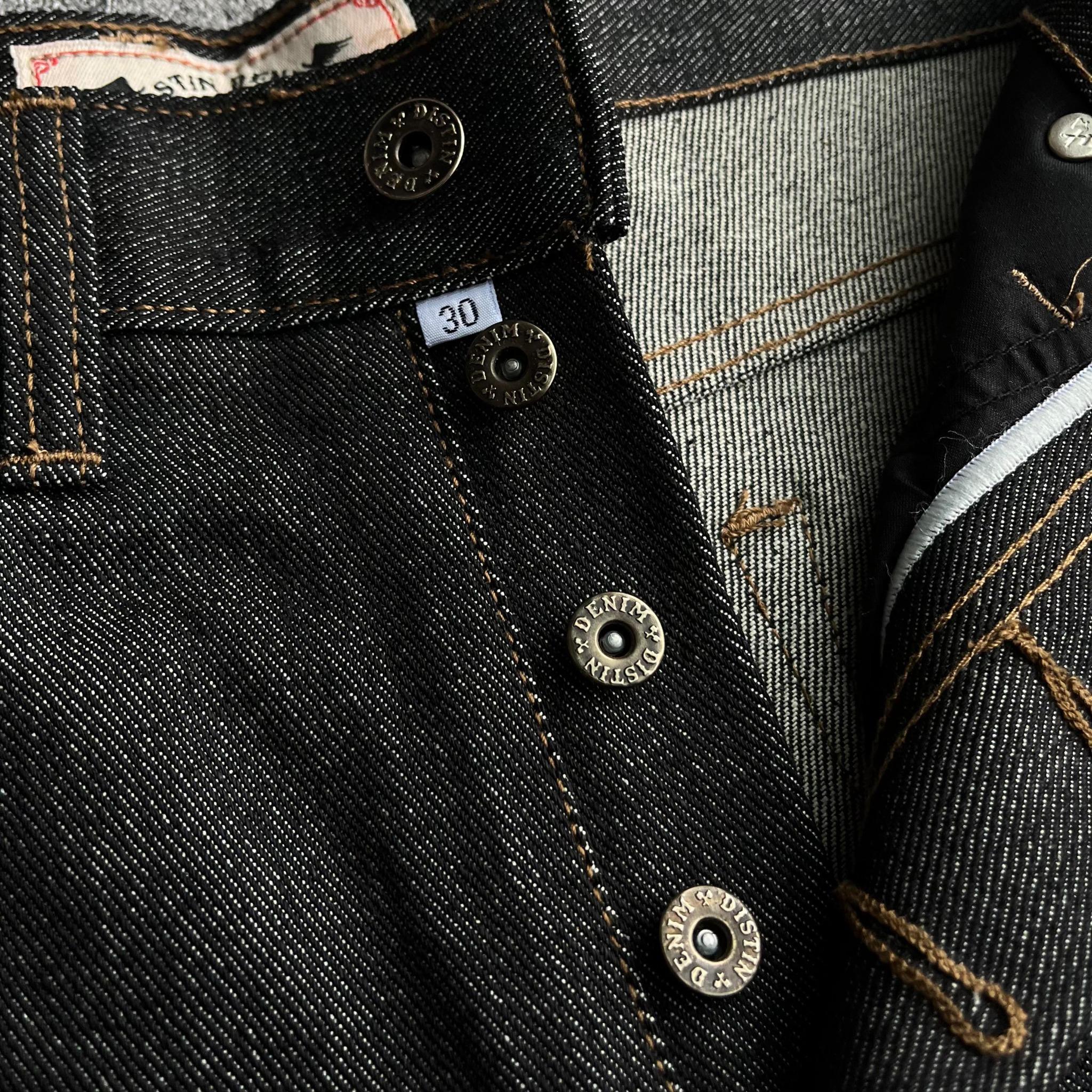 BLACK INDIGO DENIM 14.5 OZ RAW DENIM SANFORIZED SLIM STRAIGHT JEANS PRIA