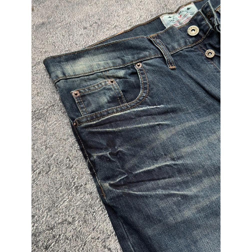 Distin Denim Wash Denim Celana Jeans Pria Panjang Deep Blue Brown Slimstraight Fit