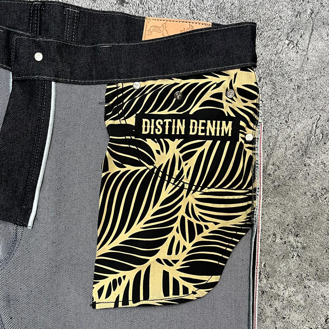 Black Indigo Denim Stretch 13oz Celana Jeans Pria Slim Fit