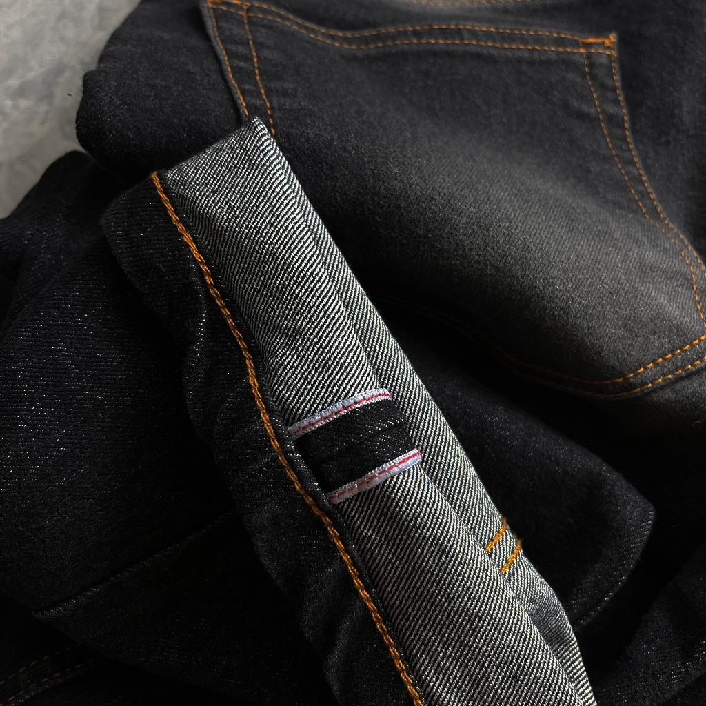 PRE WASH BLACK DENIM STRETCH Celana Jeans Pria Panjang Hitam washed Slim Fit