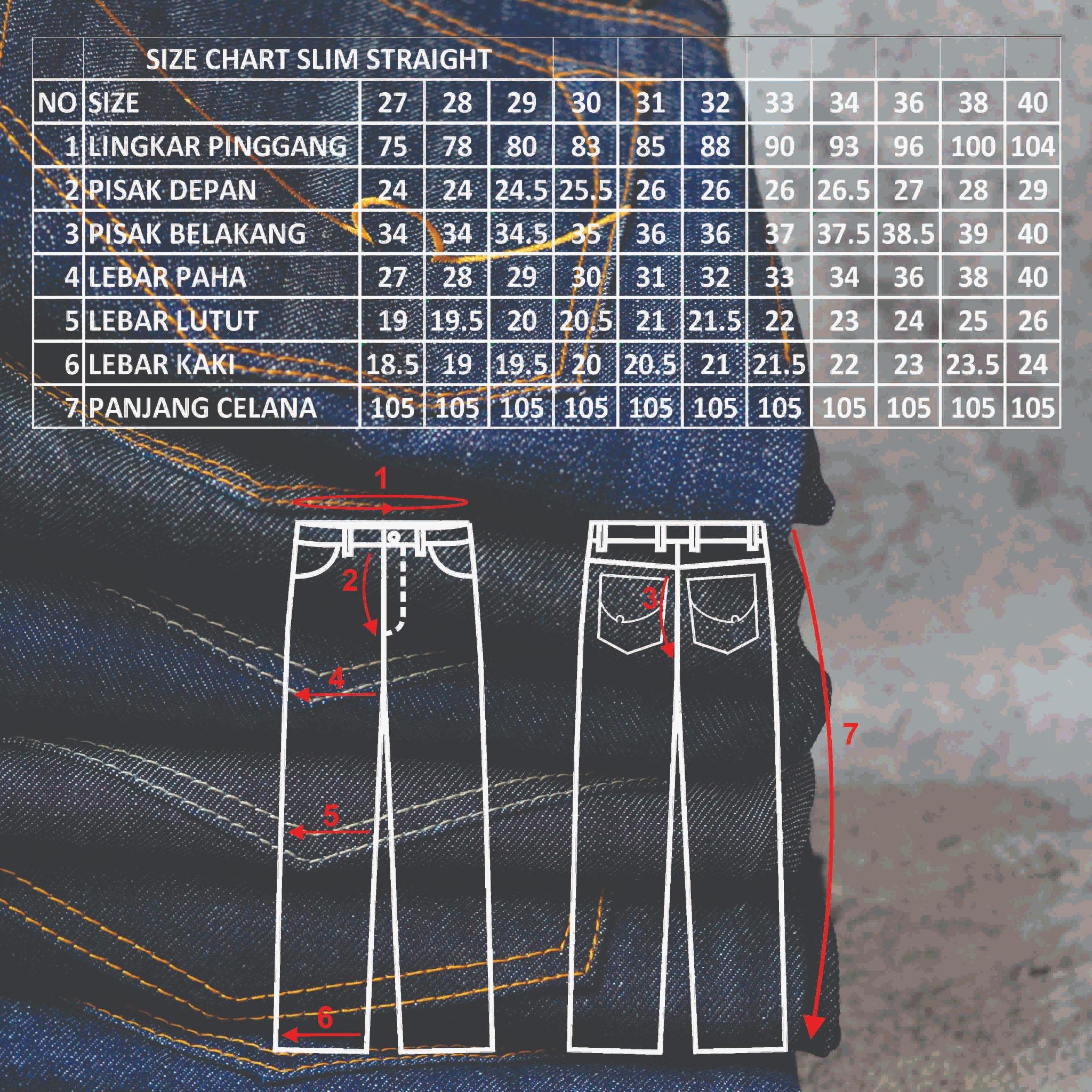 Distin Denim Wash Denim Celana Jeans Pria Panjang Deep Blue Brown Slimstraight Fit