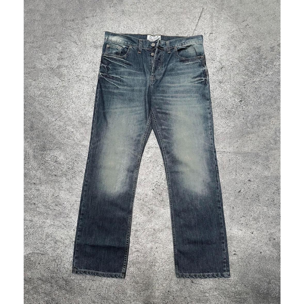 Distin Denim Wash Denim Celana Jeans Pria Panjang Deep Blue Brown Slimstraight Fit
