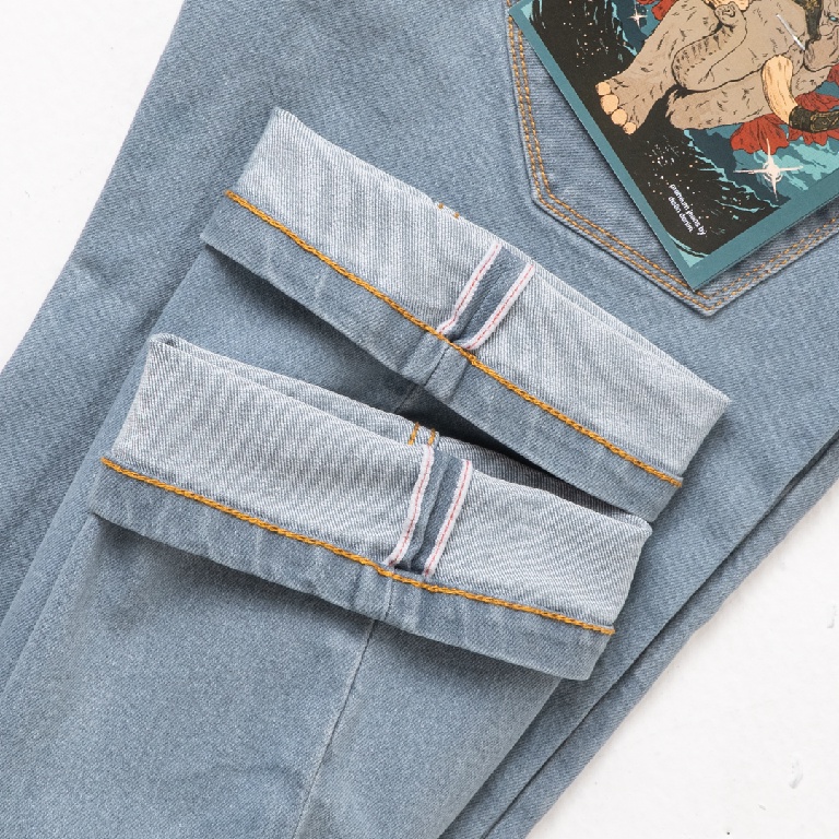 Distin Denim OCEAN Blue Denim 4OZ WASHED | Celana Denim washed blue Ocean