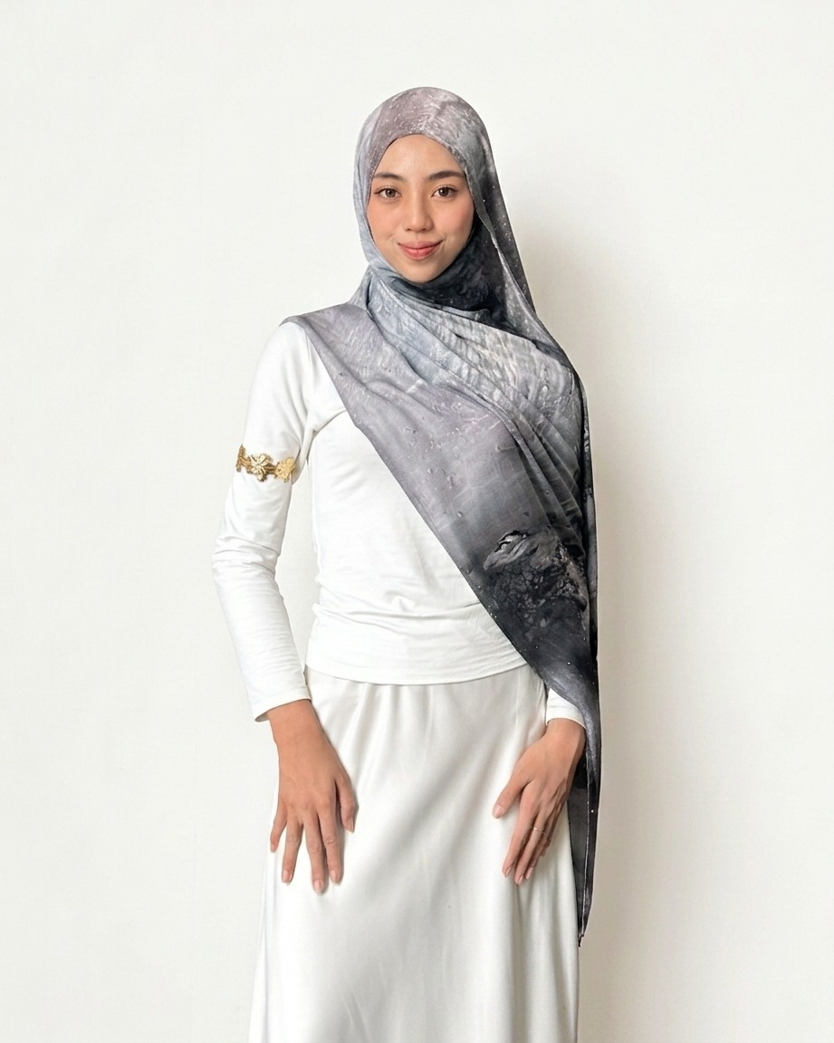MAE PRINTED VISCOSE PASHMINA