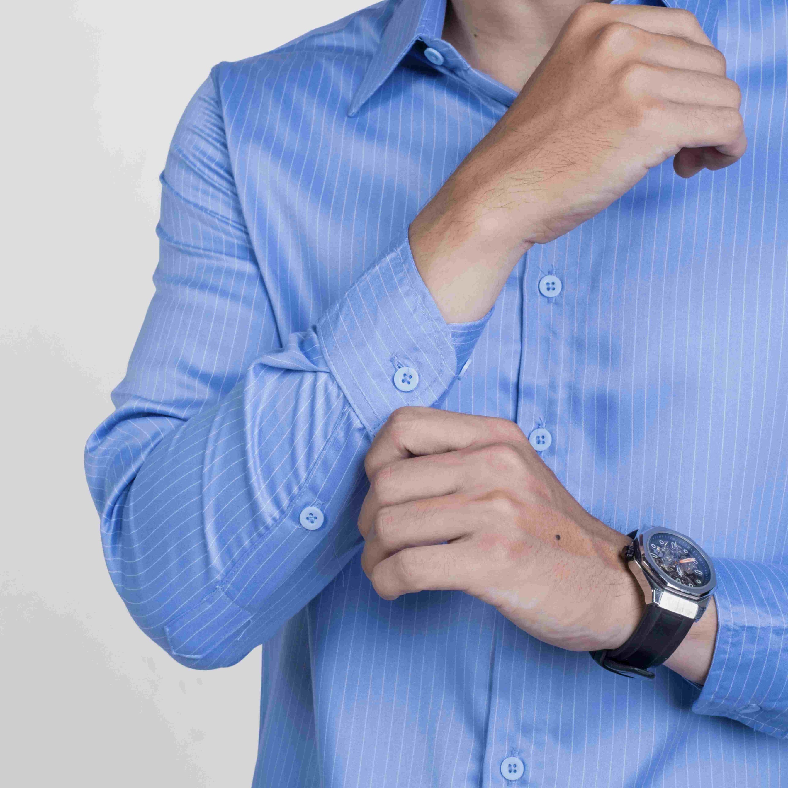 Ice Blue Evrest Stripe Shirt