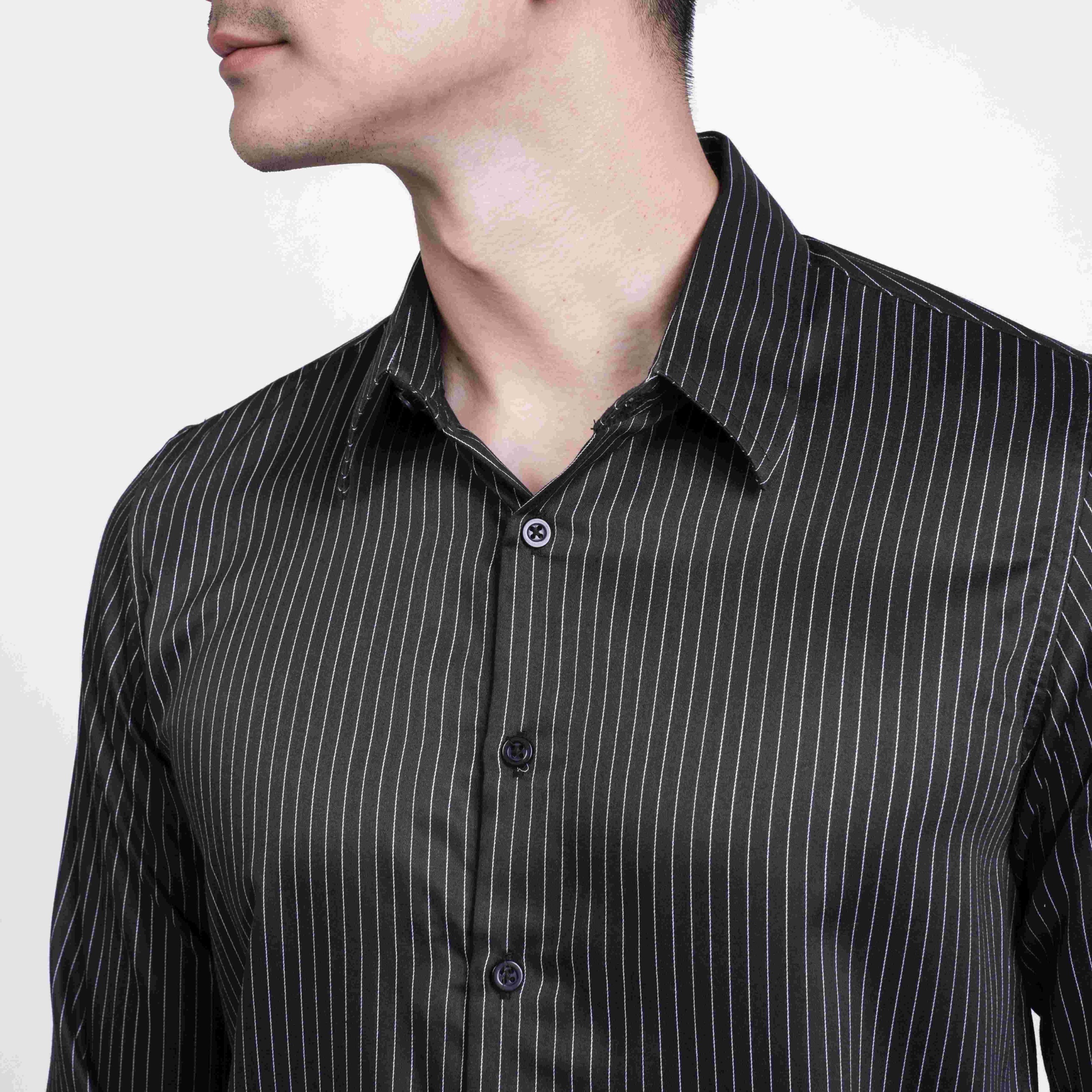 Midnight Black Evrest Stripe Shirt