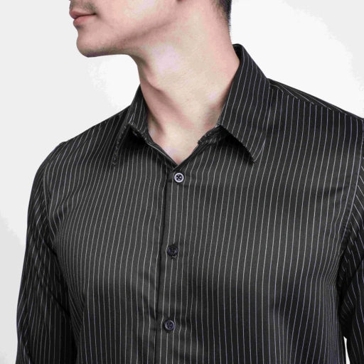 Image of Midnight Black Evrest Stripe Shirt