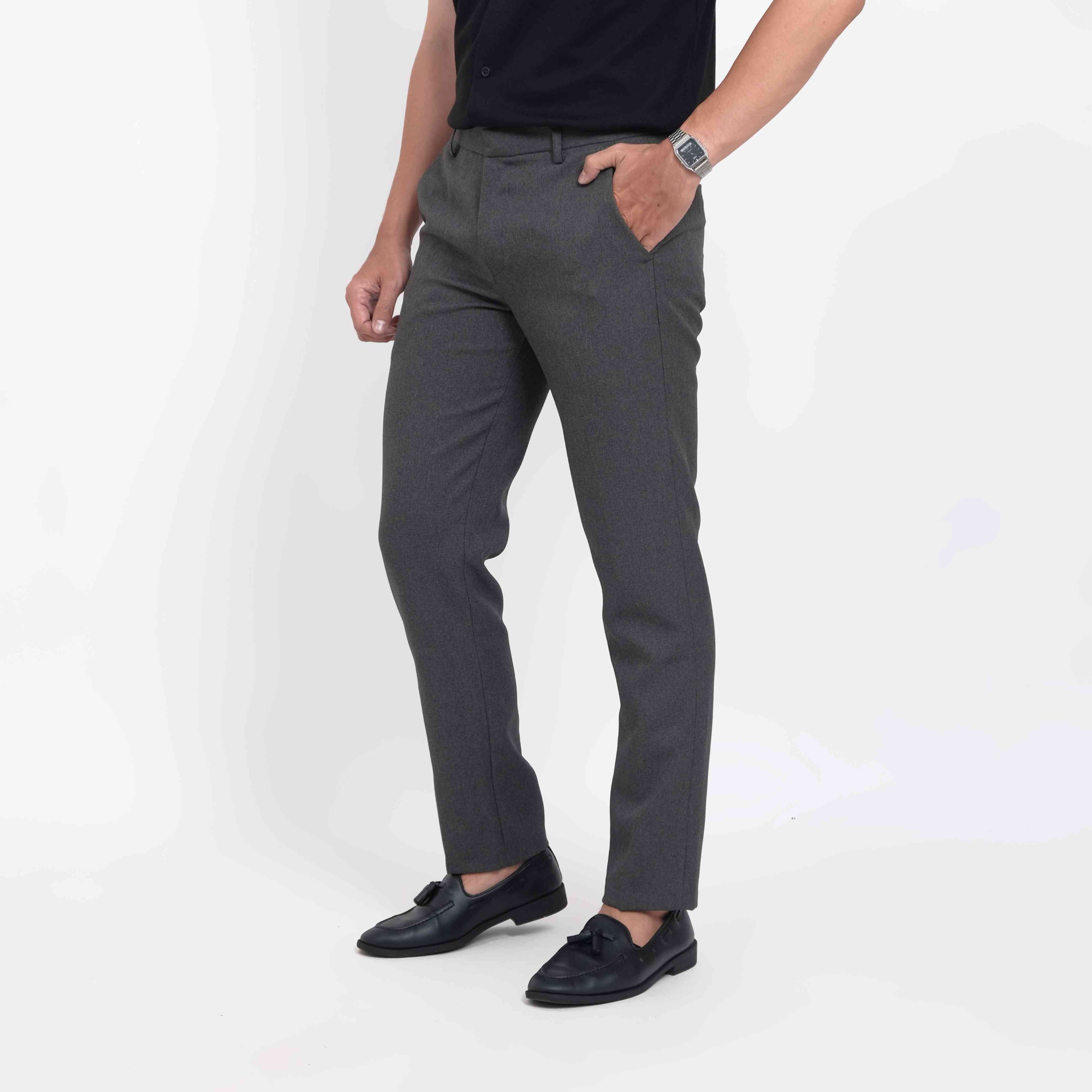 Dark Grey Basic Pants