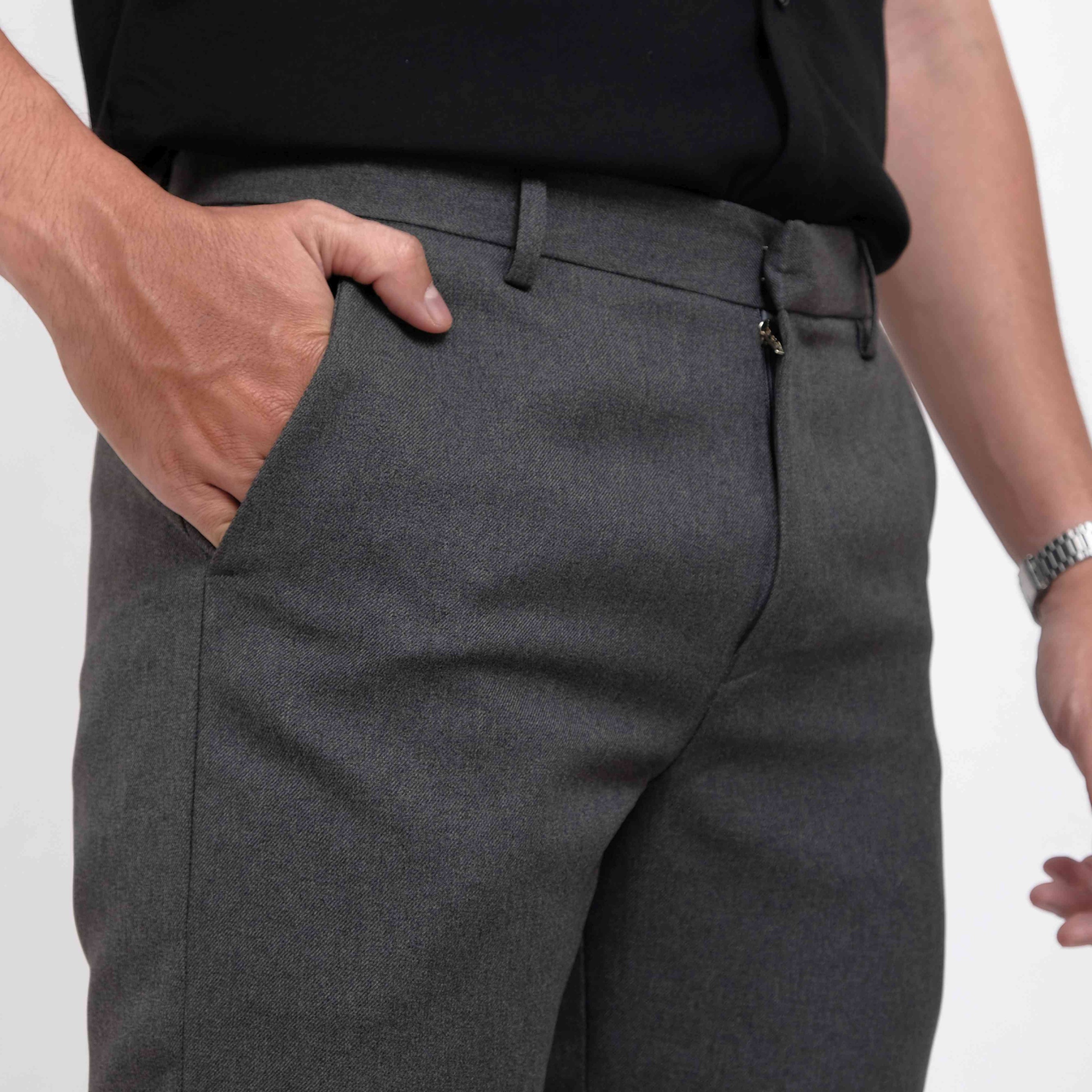 Dark Grey Basic Pants