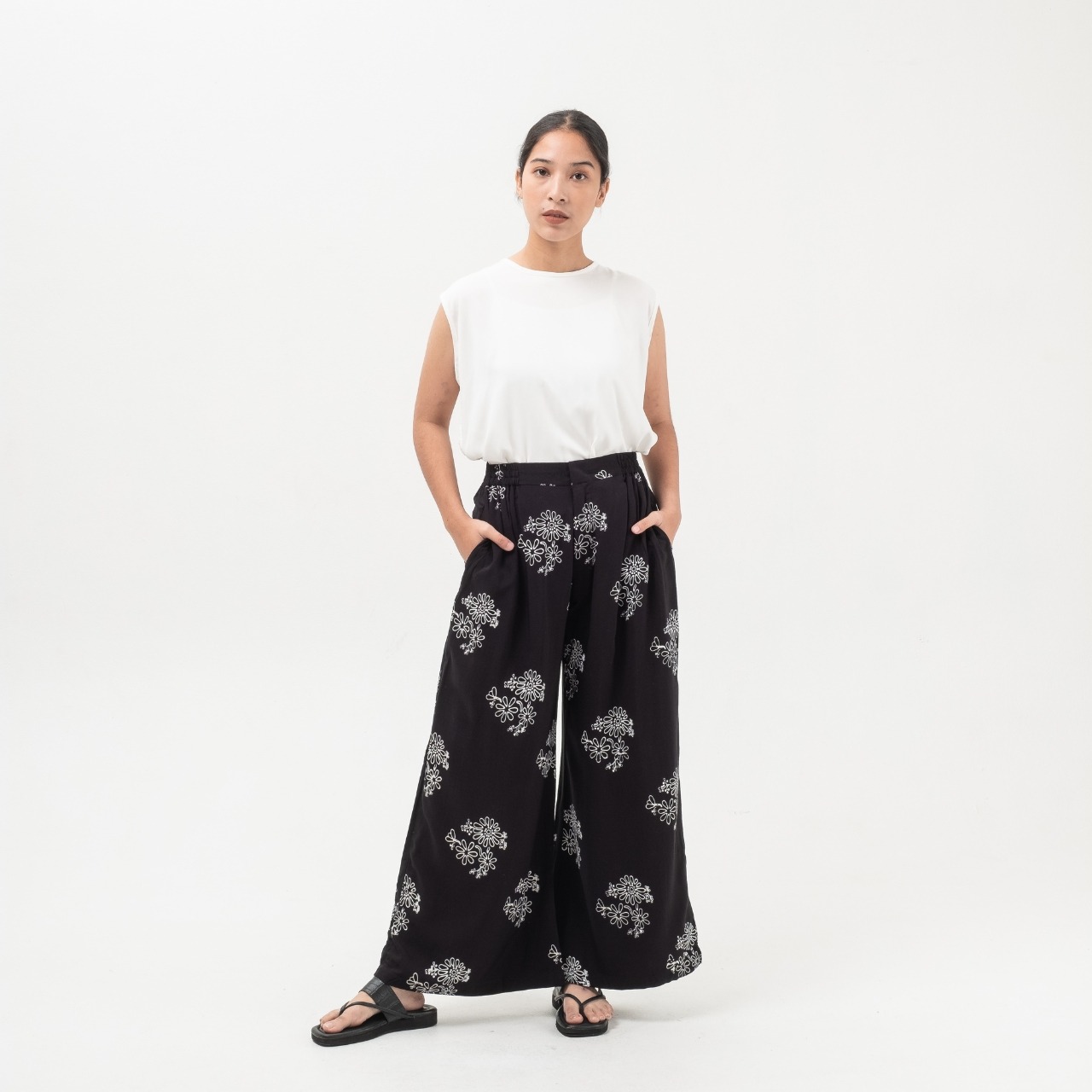 Dama Kara Suar Long Pants Zipper