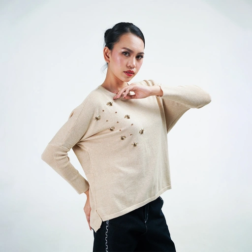 Dama Kara Nahla Sweater Beads Rajut