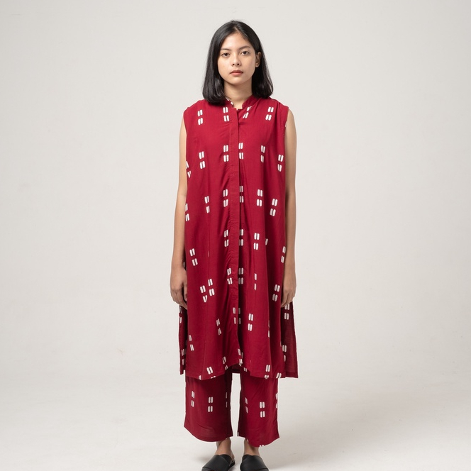 Dama Kara Top - Gayatri Tunik Maroon