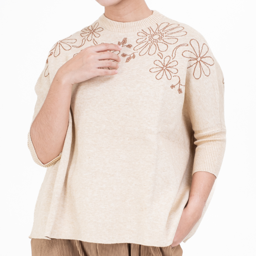 Dama Kara Suar Sweater Rajut