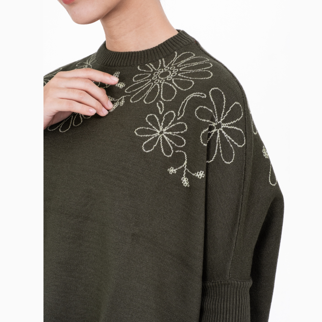 Dama Kara Suar Sweater Rajut